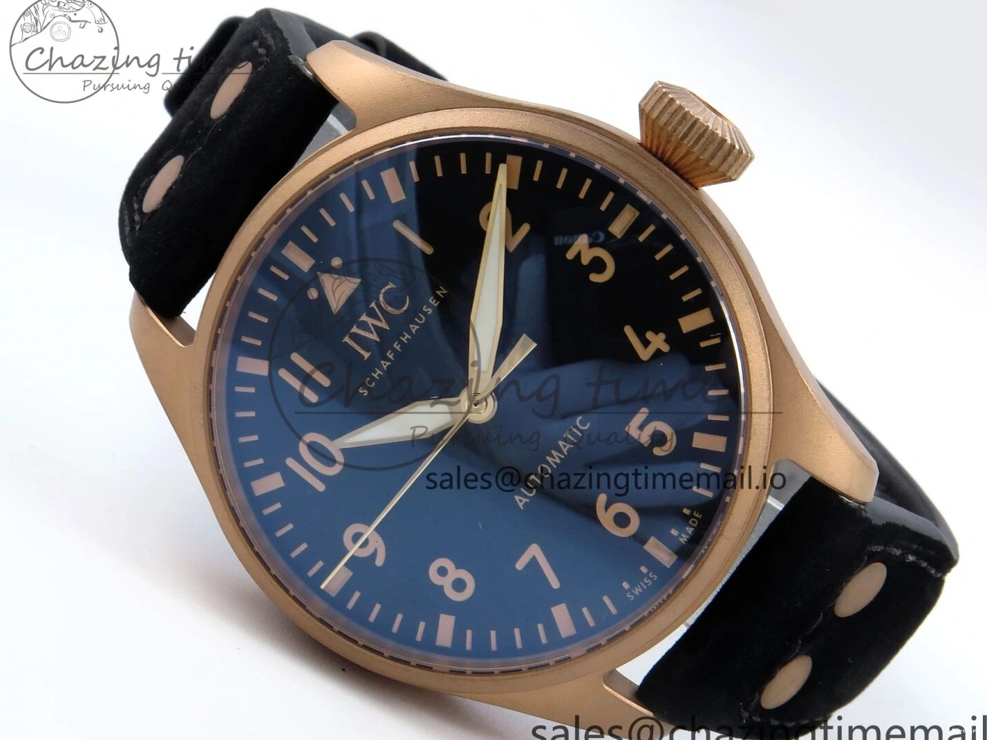 MIROTIME 0124 Affordable Big Pilot IW329703 M+F 1:1 Best Edition Black Dial on Black Nylon Strap MY 7004